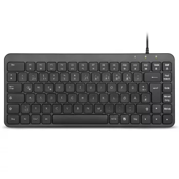 Perixx PERIBOARD-414 B DE ενσύρματο Mini-USB πληκτρολόγιο, αθόρυβα πλήκτρα, γερμανικό layout, μαύρο