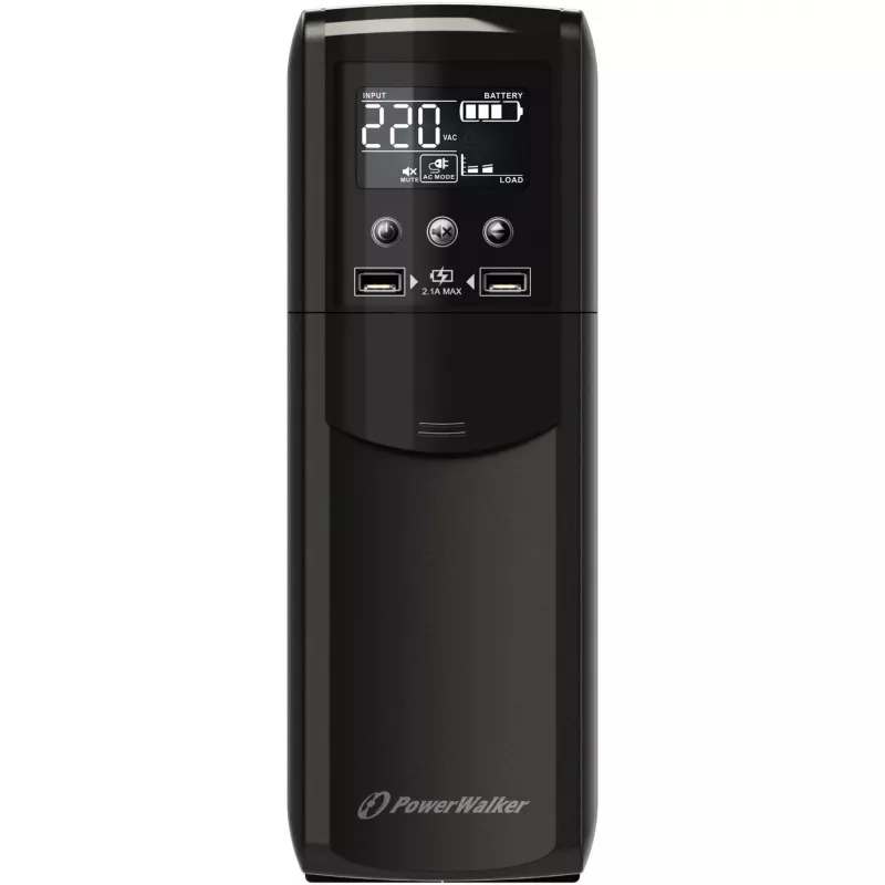 PowerWalker VI 800 CSW Line-Interactive UPS - 800VA/480W, 2 πρίζες Schuko, AVR, USB