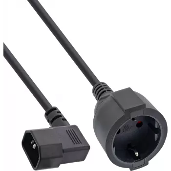 InLine® Καλώδιο τροφοδοσίας-αντάπτορας IEC C14 σε πρίζα Schuko, 2m, μαύρο