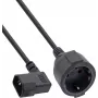InLine® Καλώδιο τροφοδοσίας-αντάπτορας IEC C14 σε πρίζα Schuko, 2m, μαύρο