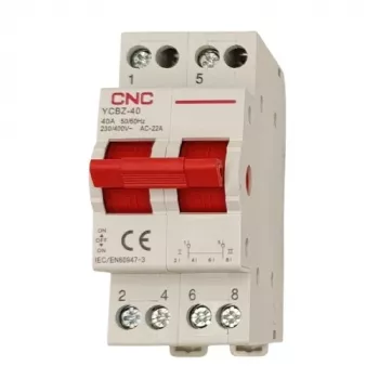 CNC EL240364 Μονάδα διακόπτη YCBZ-40, 2-πολικός, 40 A, 1-0-2, τοποθέτηση σε ράγα DIN