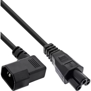 InLine® Καλώδιο τροφοδοσίας C14 υποδοχή γωνιακή σε C5 βύσμα, μαύρο, 3m