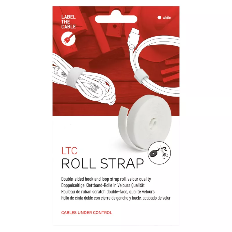 LABEL THE CABLE LTC PRO Ρολό, αμφίπλευρο ρολό velcro, 25 m λευκό