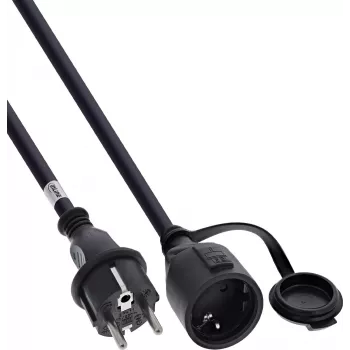 InLine® Επέκταση Schuko, εξωτερικού χώρου IP44, προστασία επαφής, 3m