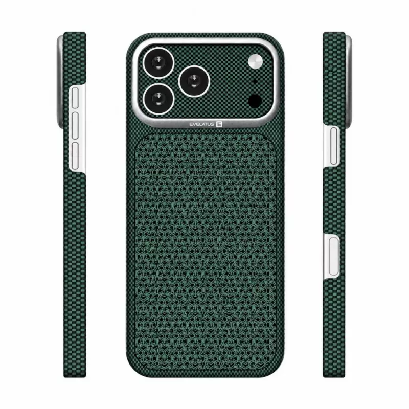 Evelatus Apple iPhone 17 Pro Max Carbon Premium Edition MagSafe Θήκη Πράσινο