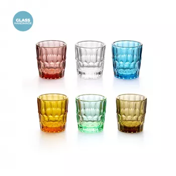 Guzzini Vanity Glass Σετ με 6 ποτήρια shot από γυαλί, χρωματικά ποικίλα (13140552)