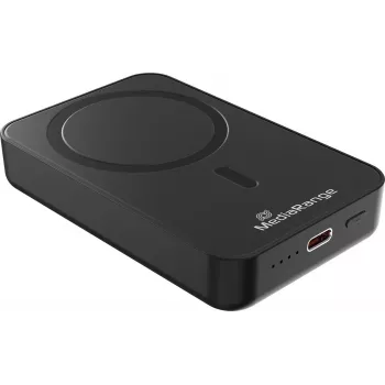 MEDIARANGE Μαγνητικό Ασύρματο Powerbank 10.000mAh 15W MagSafe-Συμβατό Γρήγορη Φόρτιση με USB-C PD 20W & USB-A QC 3.0, Μαύρο