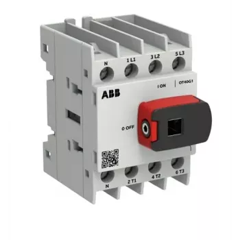 ABB OTOT40G1-4BSN1Plus 40A 4-πολικός διακόπτης φορτίου, μπροστινή κίνηση, τοποθέτηση σε ράγα