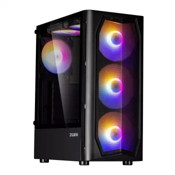 Zalman N4 Rev.1 Mid-Tower ATX κουτί με 6 ARGB ανεμιστήρες, tempered glass, Μαύρο