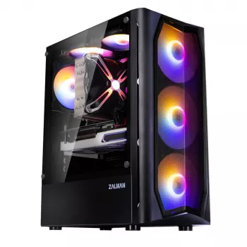 Zalman N4 Rev.1 Mid-Tower ATX κουτί με 6 ARGB ανεμιστήρες, tempered glass, Μαύρο