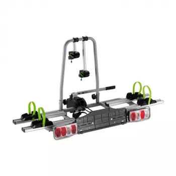 LUMI LEGEND CORPORATION Σχάρα ποδηλάτων κοτσαδόρου για 2 E-Bikes, 60 kg, αναδιπλούμενη, λειτουργία κλίσης, ενσωματωμένη πλάκα φωτισμού