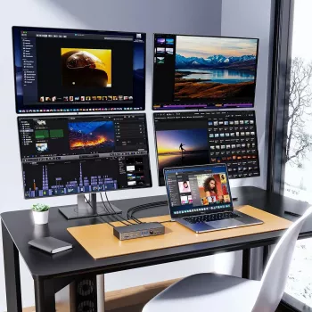 ORICO DKA22-V1-EU-BK-EP USB-C 10Gbps DisplayLink Docking Station με 4x 4K@60Hz οθόνες και 60W Power Delivery