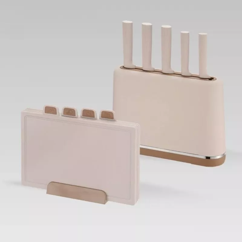 MEO MR-1412-BEIGE MAESTRO Σετ μαχαιριών και σανίδας κοπής
