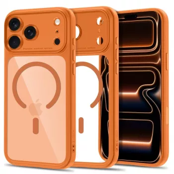 Tech-Protect MagPeak MagSafe CC θήκη για iPhone 17 Pro Max / 18 Pro Max - Cosmic Orange/διάφανο