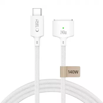 TECH-PROTECT MMC01 Ultraboost μαγνητικό καλώδιο MacBook USB-C σε MagSafe 3 140W 300cm λευκό