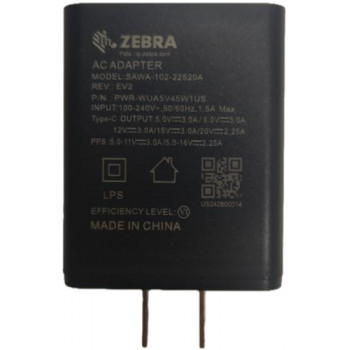 Zebra Τροφοδοτικό USB Type-C με βύσμα Ηνωμένου Βασιλείου και μεταχειρισμένο καλώδιο USB-C