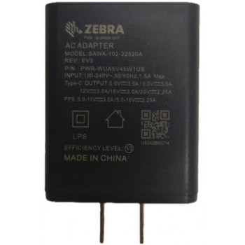 Zebra Τροφοδοτικό USB Type-C με βύσμα Ηνωμένου Βασιλείου και μεταχειρισμένο καλώδιο USB-C