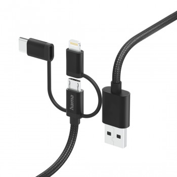 Hama 00201536, 1,5 m, USB A, USB C, USB 2.0, 480 Mbit/s, Μαύρο