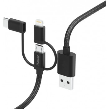 Hama 00201536, 1,5 m, USB A, USB C, USB 2.0, 480 Mbit/s, Μαύρο