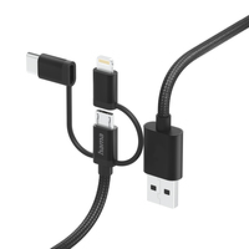 Hama 00201536, 1,5 m, USB A, USB C, USB 2.0, 480 Mbit/s, Μαύρο