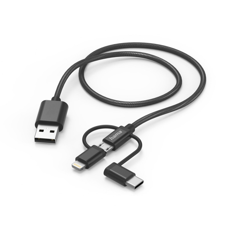 Hama 00201536, 1,5 m, USB A, USB C, USB 2.0, 480 Mbit/s, Μαύρο