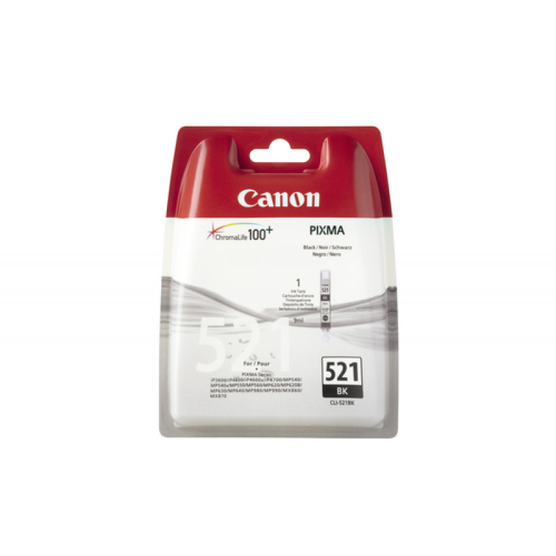 Canon CLI-521BK - Μαύρο - Γνήσιο - Συσκευασία blister