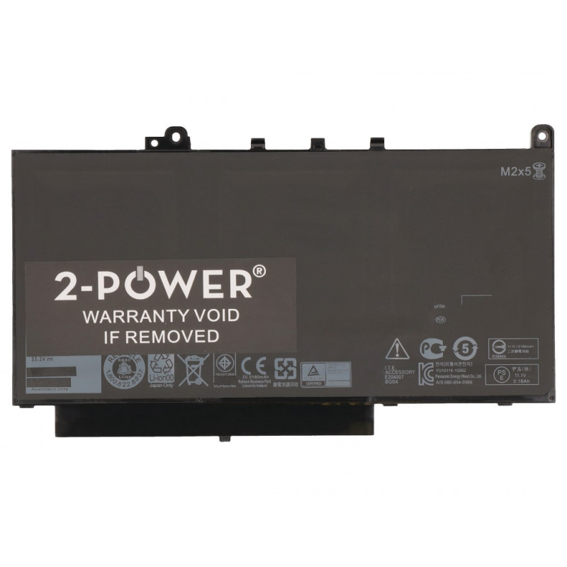 2-Power κύρια μπαταρία Dell Latitude E7270 E7470 - μπαταρία - 3.180 mAh (2P-07CJRC)