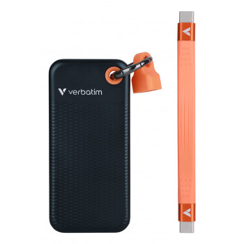 Verbatim 32418 Pocket SSD, 256 GB, USB Type-C, USB 3.2 Gen 2, 1000 MB/s, Μαύρο/Πορτοκαλί
