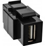 InLine USB 2.0 Snap-In ένθετο - USB A υποδοχή θηλυκή/ B υποδοχή θηλυκή - μαύρο κουτί