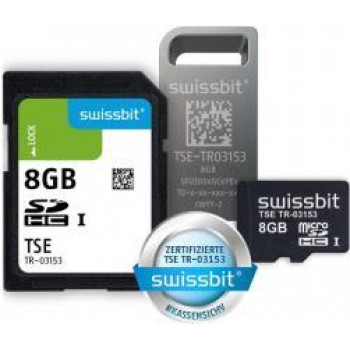 Swissbit TSE, USB, 8 GB Τεχνική μονάδα ασφαλείας (TSE-Modul), Μορφή: USB-Stick, Κρυπτογράφηση: 384 Bit, Απόδοση SE (υπογραφή): 250 ms, Διάρκεια ζωής: 20 εκ. υπογραφές, Χώρος αποθήκευσης: 8 GB, Διάρκεια πιστοποιητικού έως Νοέμβριο 2028 - Ειδικό είδος
