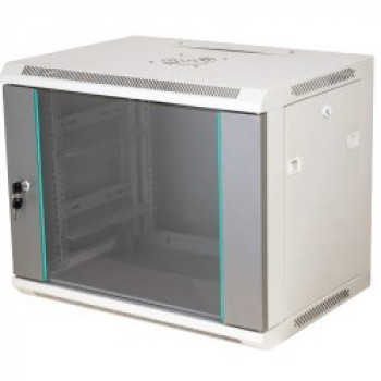 Q-LANTEC 19 inch 15U Rack τοίχου 600x450, γυάλινη πόρτα, γκρι