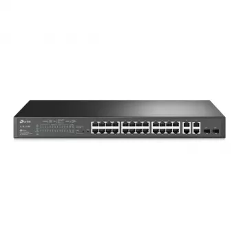 TP-LINK Omada TL-SL2428P V6.6 - Switch - L3 - Smart - 24 x 10/100 + 2 x Συνδυαστικό Gigabit SFP - για τοποθέτηση σε rack - PoE+ (250 W) ανοιχτό