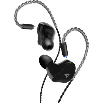Sharkoon Stealthbite IEM In-Ear Gaming-Headset με αφαιρούμενο μικρόφωνο βραχίονα, USB-C/USB-A/3,5 mm, Μαύρο