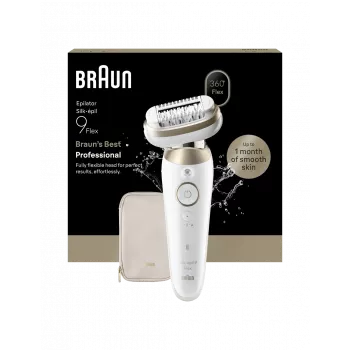Braun Silk-épil 9 Flex SES9-011 3D Αποτριχωτική μηχανή, Ναυ & Στεγνό, Λευκό/Χρυσό