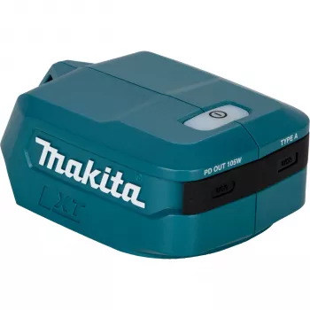 Makita ADP15 18V LXT Προσαρμογέας USB με δύο θύρες USB, 2,1 A ανά θύρα, προστασία υπερφόρτωσης, Μαύρο