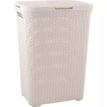 Curver Style 60L Καλάθι ρούχων με εφέ rattan σε Λευκό