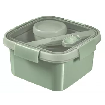 CURVER Κουτί αποθήκευσης Lunch Kit Τετράγωνο 1,1L Smart Eco To Go 16x16x9cm Soft Green