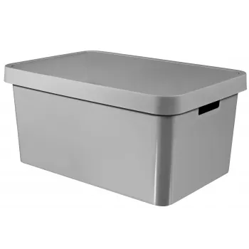 Curver Infinity Recycled Κουτί αποθήκευσης 45L με καπάκι, Γκρι, 56x39x27 cm