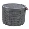 CURVER Καλάθι με καπάκι Jute Στρογγυλό 2L Ø17x13cm Σκούρο γκρι