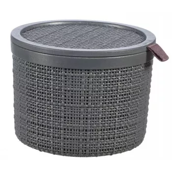 CURVER Καλάθι με καπάκι Jute Στρογγυλό 2L Ø17x13cm Σκούρο γκρι
