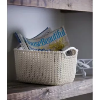 CURVER Knit Collection Ορθογώνιο καλάθι αποθήκευσης S 8L Λευκό 30x22x17 cm