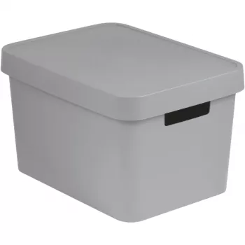 Curver Infinity Recycled 17L Κουτί αποθήκευσης με καπάκι, Γκρι, 36x27x22 cm