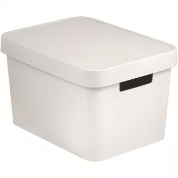 CURVER Infinity Recycled 17L Κουτί αποθήκευσης με καπάκι, Λευκό, 36x27x22 cm, 100% ανακυκλωμένο πλαστικό