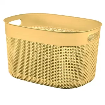 CURVER Filo L Καλάθι αποθήκευσης 18L Κίτρινο 38x28x22cm Πλεκτό εφέ rattan