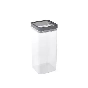 CURVER Kara Δοχείο Τροφίμων για Ξηρά Τρόφιμα 1,8L, διάφανο σώμα με σκούρο γκρι αεροστεγές καπάκι, πλαστικό χωρίς BPA, στοιβαζόμενο