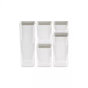 CURVER Σετ Δοχείων Τροφίμων για Ξηρά Τρόφιμα 0,5L + 2x1,2L + 1,8L + 2,4L Kara Διάφανο/Λευκό