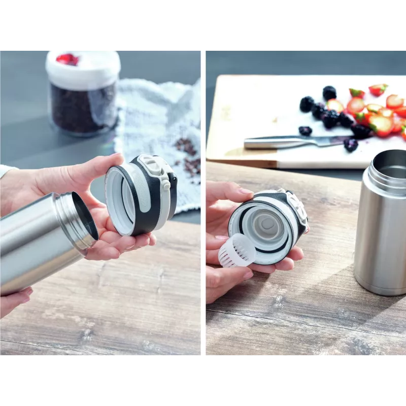 LEIFHEIT Thermo Mug Flip 350 ml ασημί