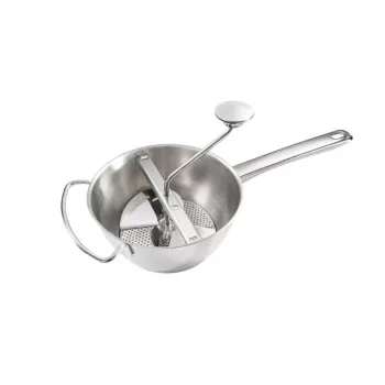 LEIFHEIT ComfortLine Flotte Lotte μύλος πουρέ 20 cm, ανοξείδωτο ατσάλι, 3 κόσκινα, χειροκίνητος, ασημί/μαύρο