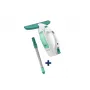 LEIFHEIT Fenstersauger Dry&Clean με στέλεχος Click System 43 cm, ηλεκτρική σκούπα παραθύρων, λευκό/τυρκουάζ