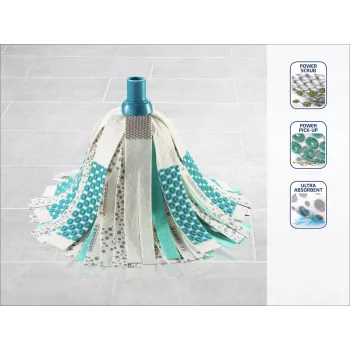 LEIFHEIT 3in1 Power Mop με τεχνολογία Clean Twist Spin, τηλεσκοπικό στέλεχος, κουβάς 20L, κεφαλή μικροϊνών, τυρκουάζ/λευκό